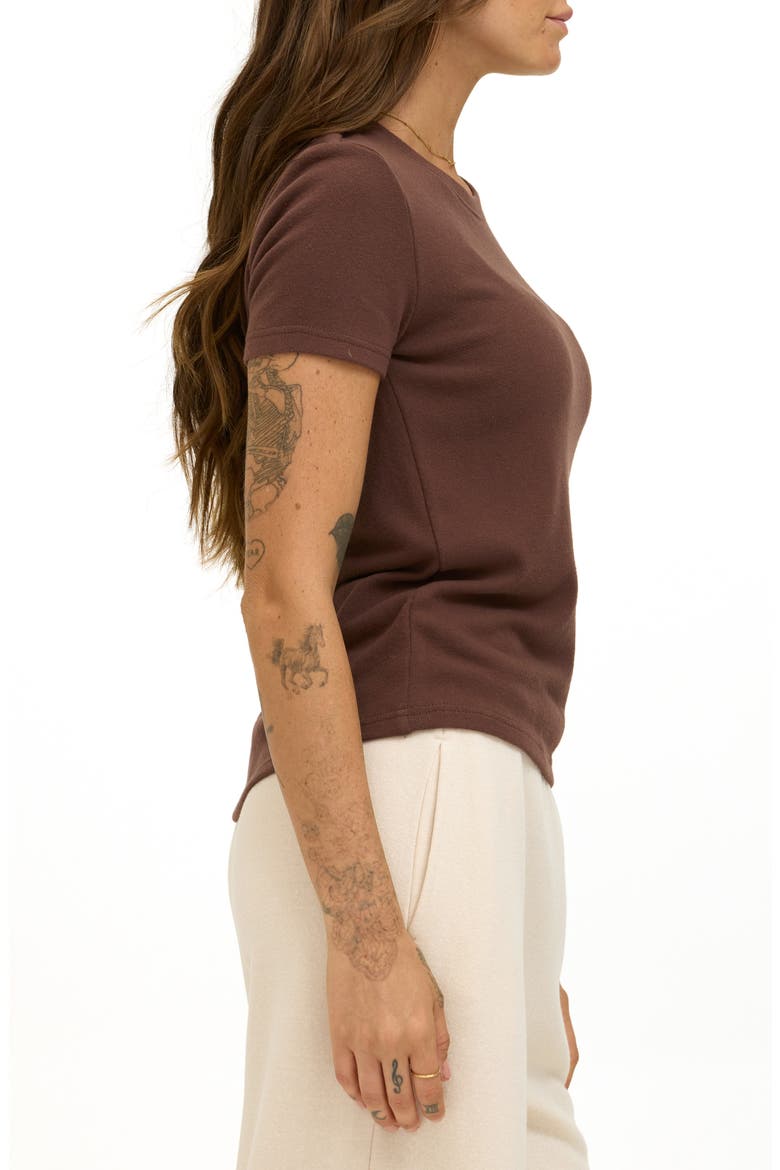 Gwenda Crewneck T-shirt, Alternate, color, COFFEE