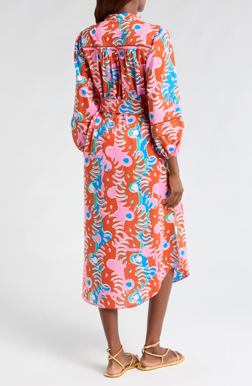 Poupette St Barth Cathy Printed Cotton Shirt Dress In Red Geo Afro