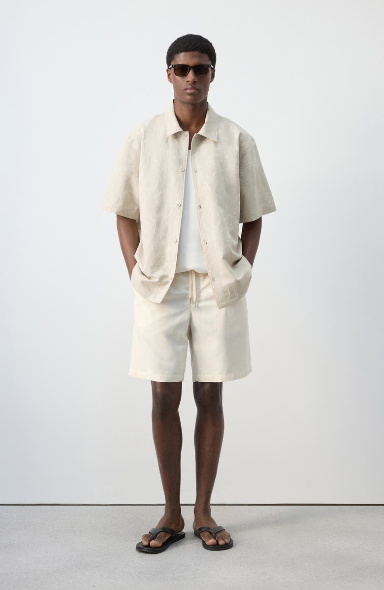 MANGO Pleat Front Shorts, Alternate, color, Off White