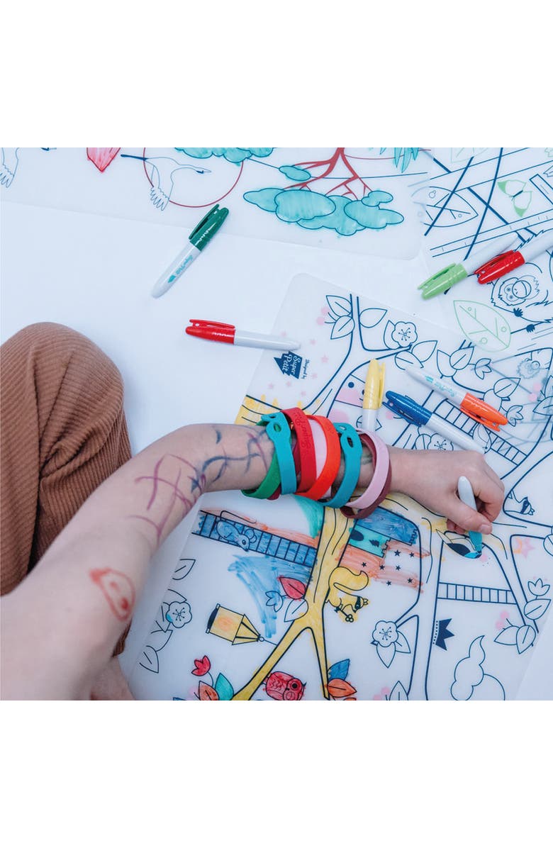 Scrunch Magic Tree Reusable Coloring Mat & Washable Markers, Alternate, color, Multi