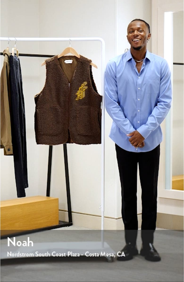 Teddy Notes Embroidered High Pile Fleece Vest, sales video thumbnail