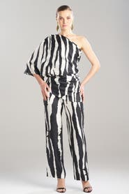 Natori Zebra - Silk Twill One Shoulder Top