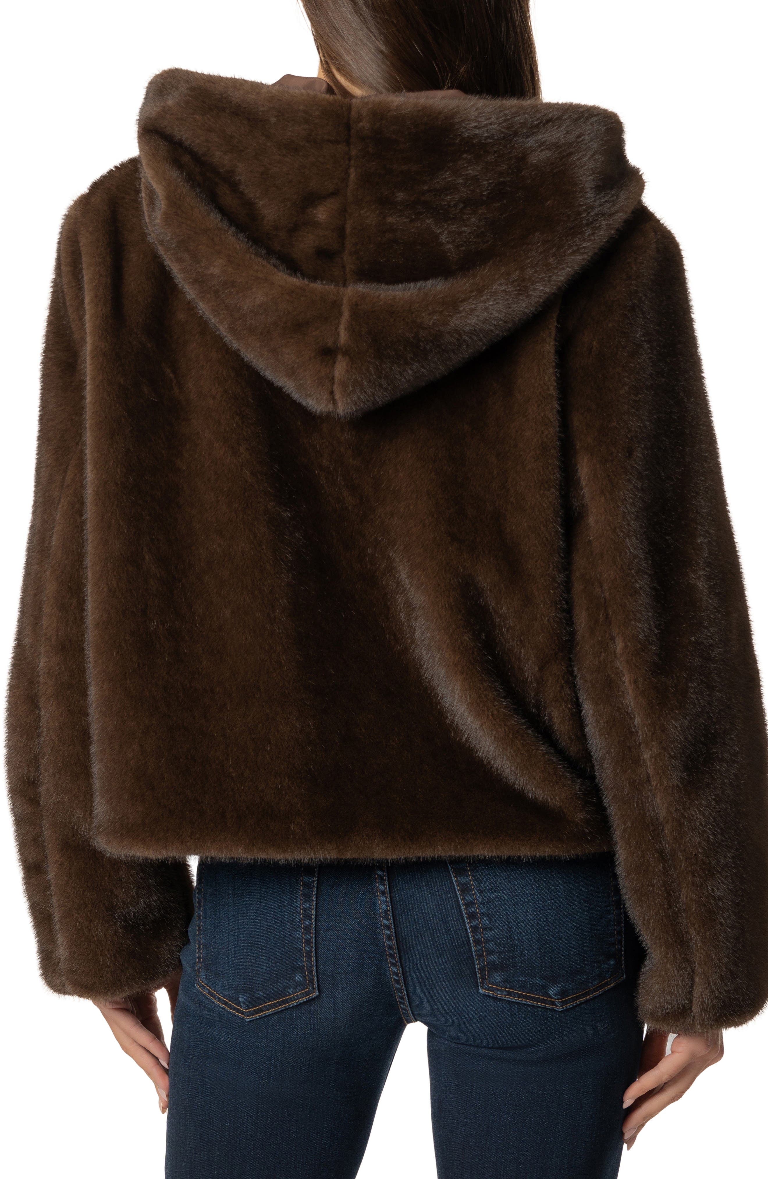 KUT from the Kloth Saskia Hooded Faux Fur Jacket (Women) | Nordstrom