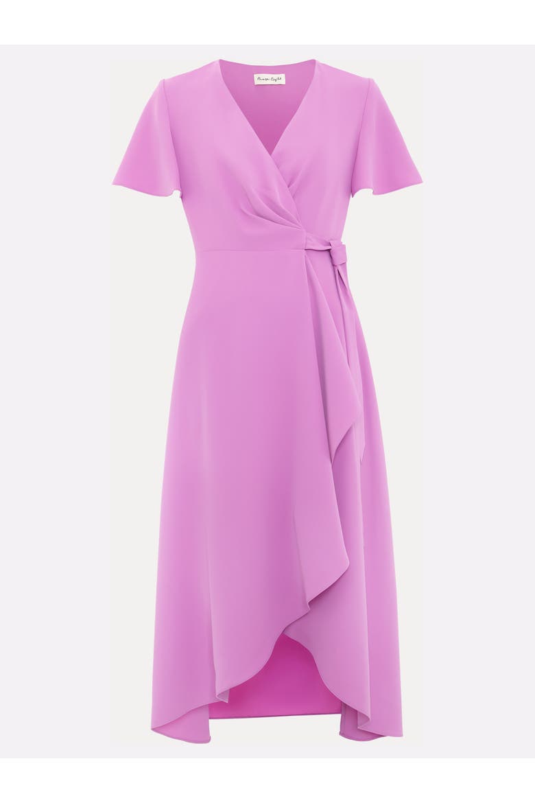 Julissa Short Sleeve Wrap Dress, Alternate, color, Lilac