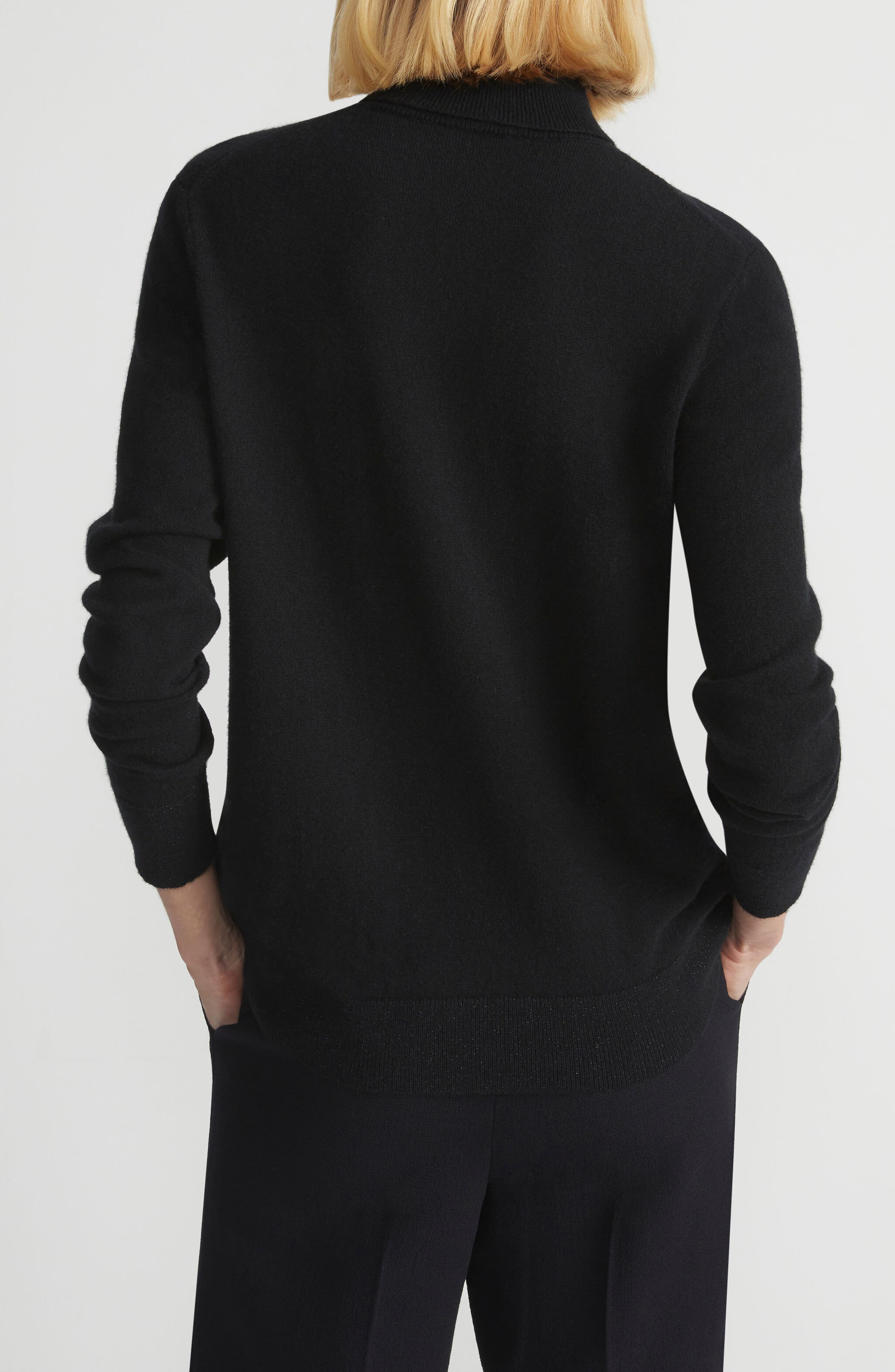 148 New York Metallic Trim Cashmere Turtleneck Sweater - image 2
