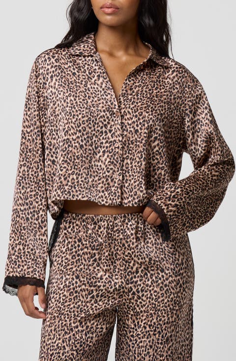 Silky Satin Crop Sleep Shirt