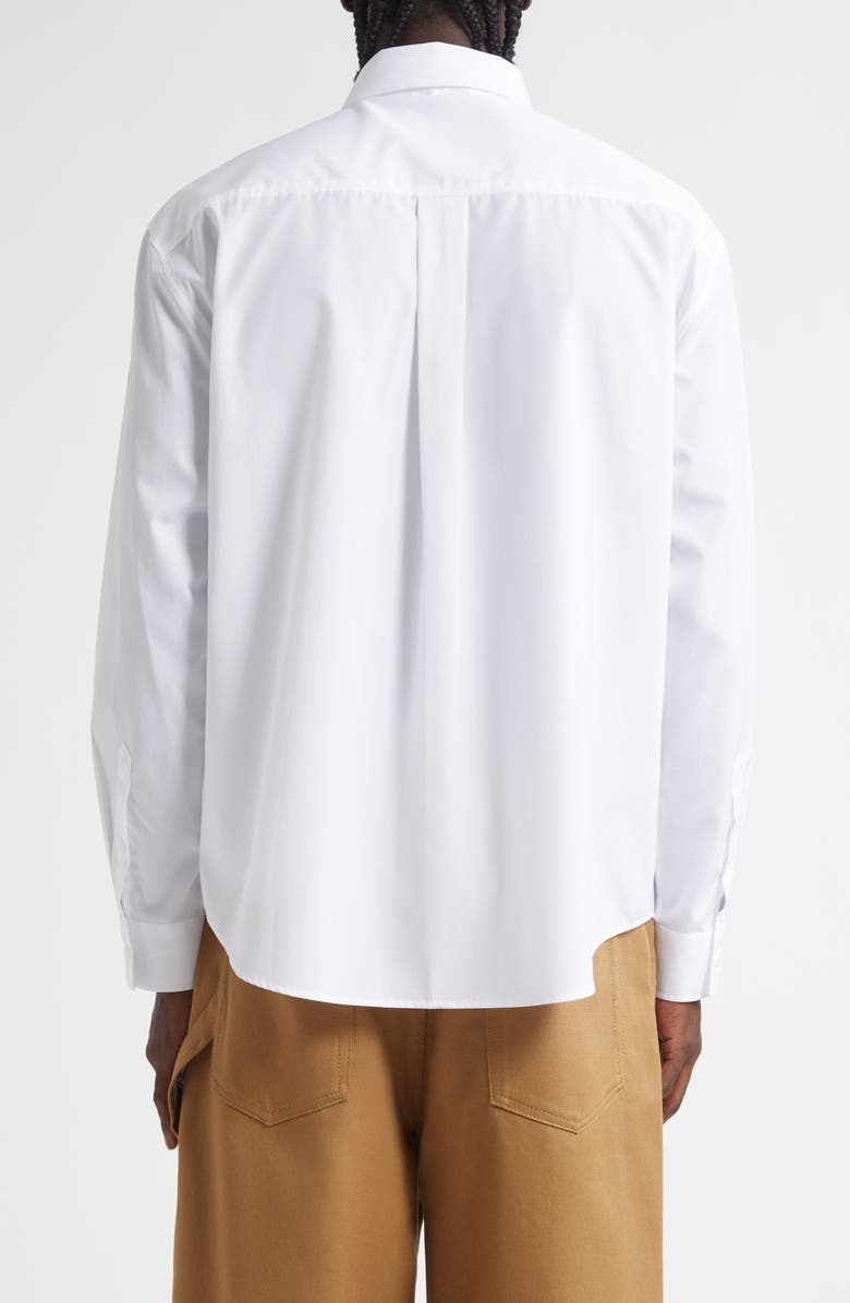 Simone Rocha Carnation Print Cotton Poplin Button-Up Shirt, Alternate, color, 