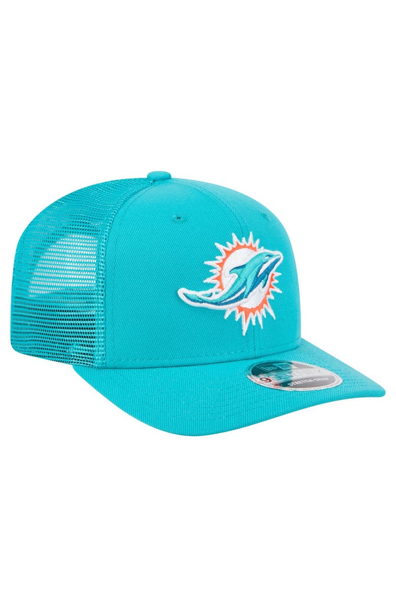 New Era Men's New Era Aqua Miami Dolphins Team Collection 9SEVENTY Stretch-Snap Adjustable Hat, Alternate, color, Aqua