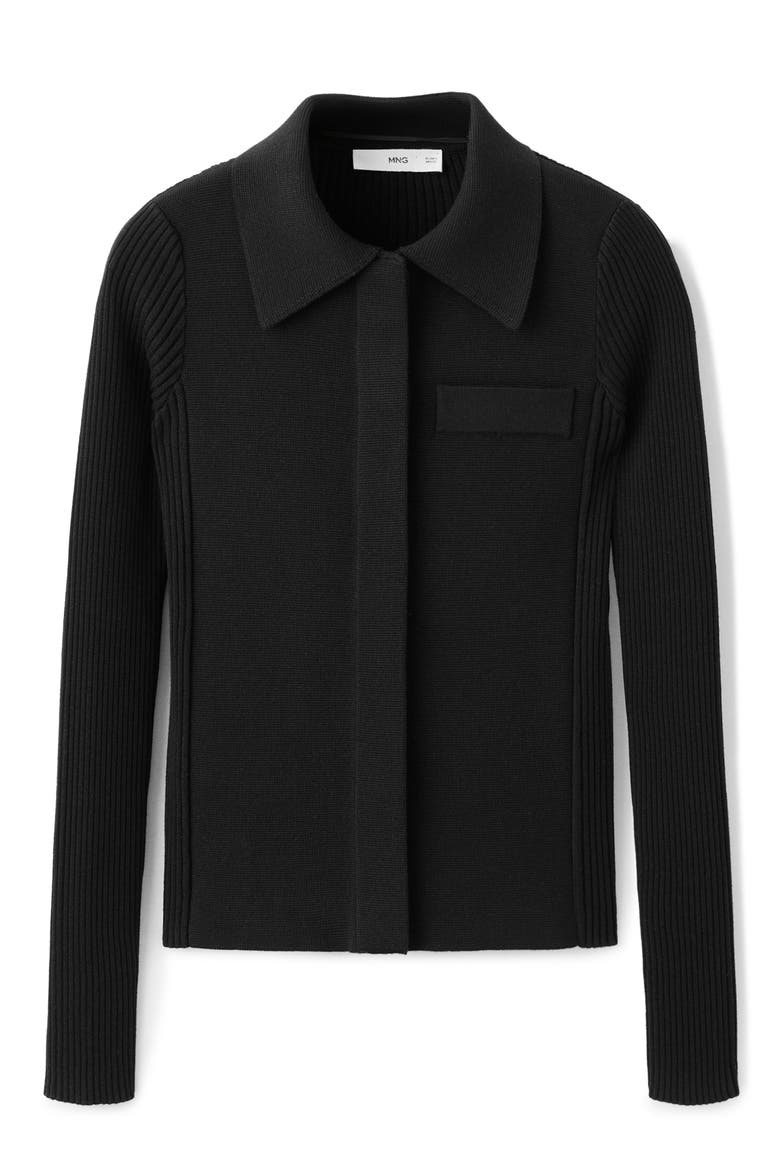 Pocket Cotton Cardigan, Alternate, color, BLACK