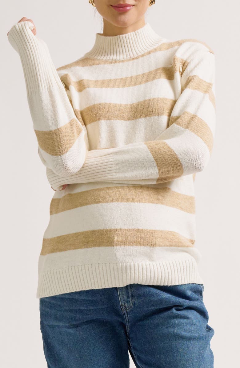 Cache Coeur Cabourg Maternity & Nursing Sweater, Alternate, color, Beige/Ivory
