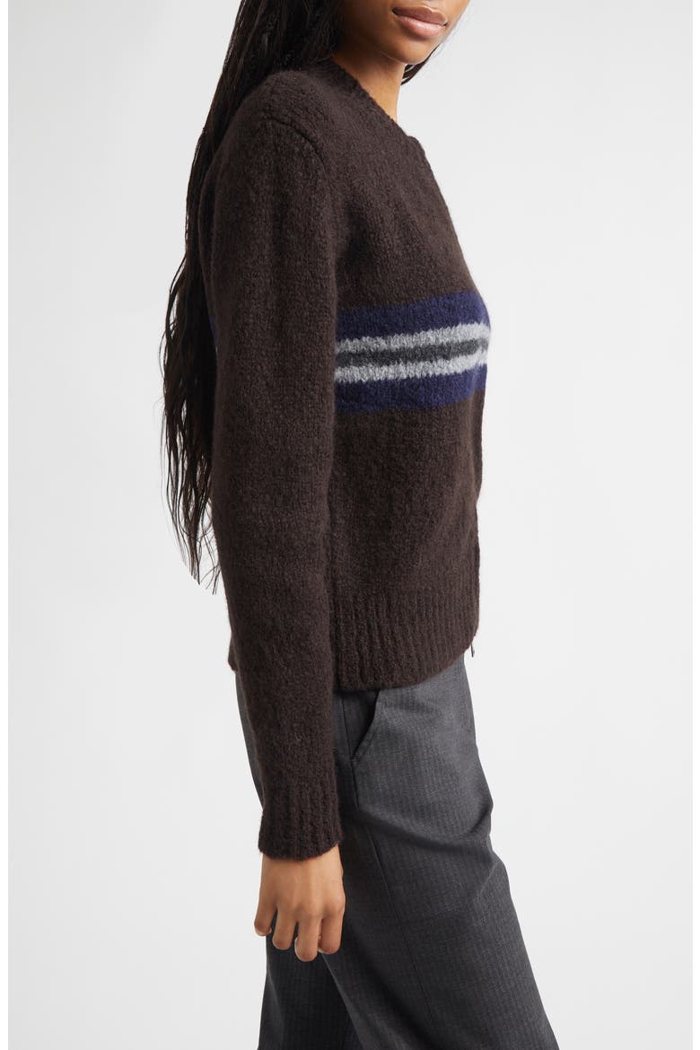 Penalti Wool Blend Zip Cardigan, Alternate, color, BROWN