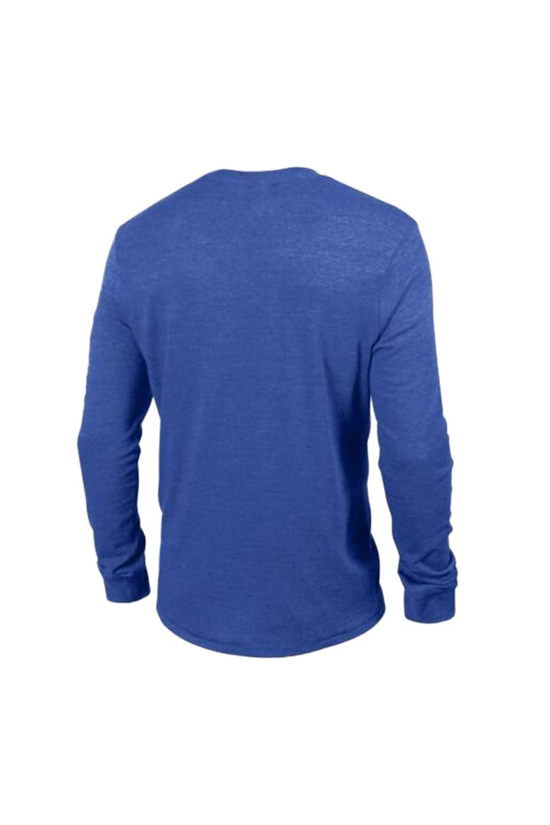 Men's Champion Heather Royal Denver Broncos Ultimate Tri-Blend Long Sleeve T-Shirt, Alternate, color, Heather Royal