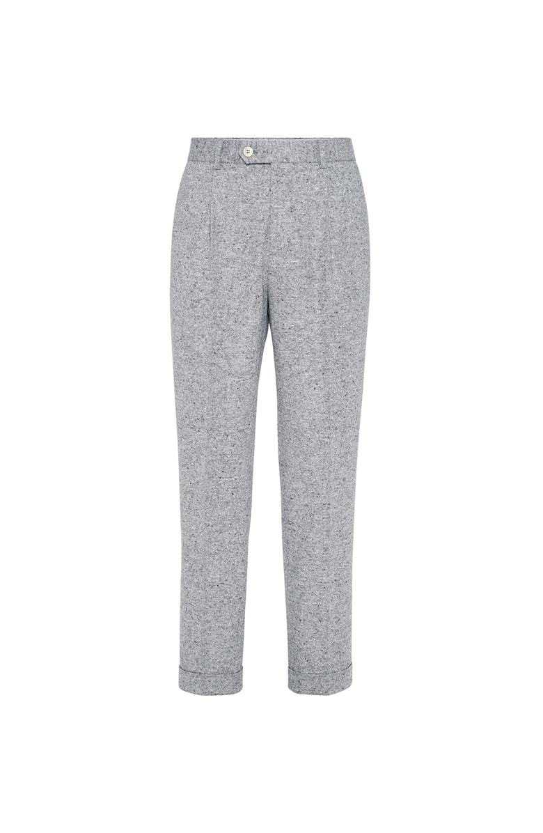 Brunello Cucinelli Sharkskin trousers, Main, color, Medium Grey