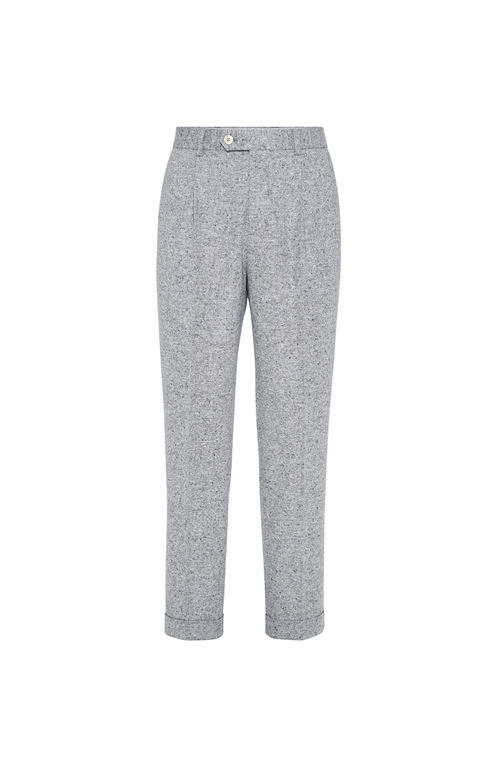 Brunello Cucinelli Sharkskin Trousers In Gray