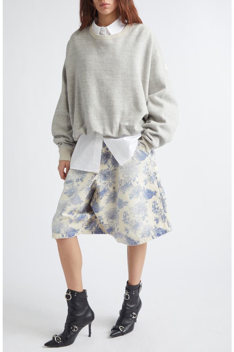 Oversize Balloon New York Crewneck Graphic Sweatshirt, Alternate, color, HEATHER GREY WITH OATMEAL