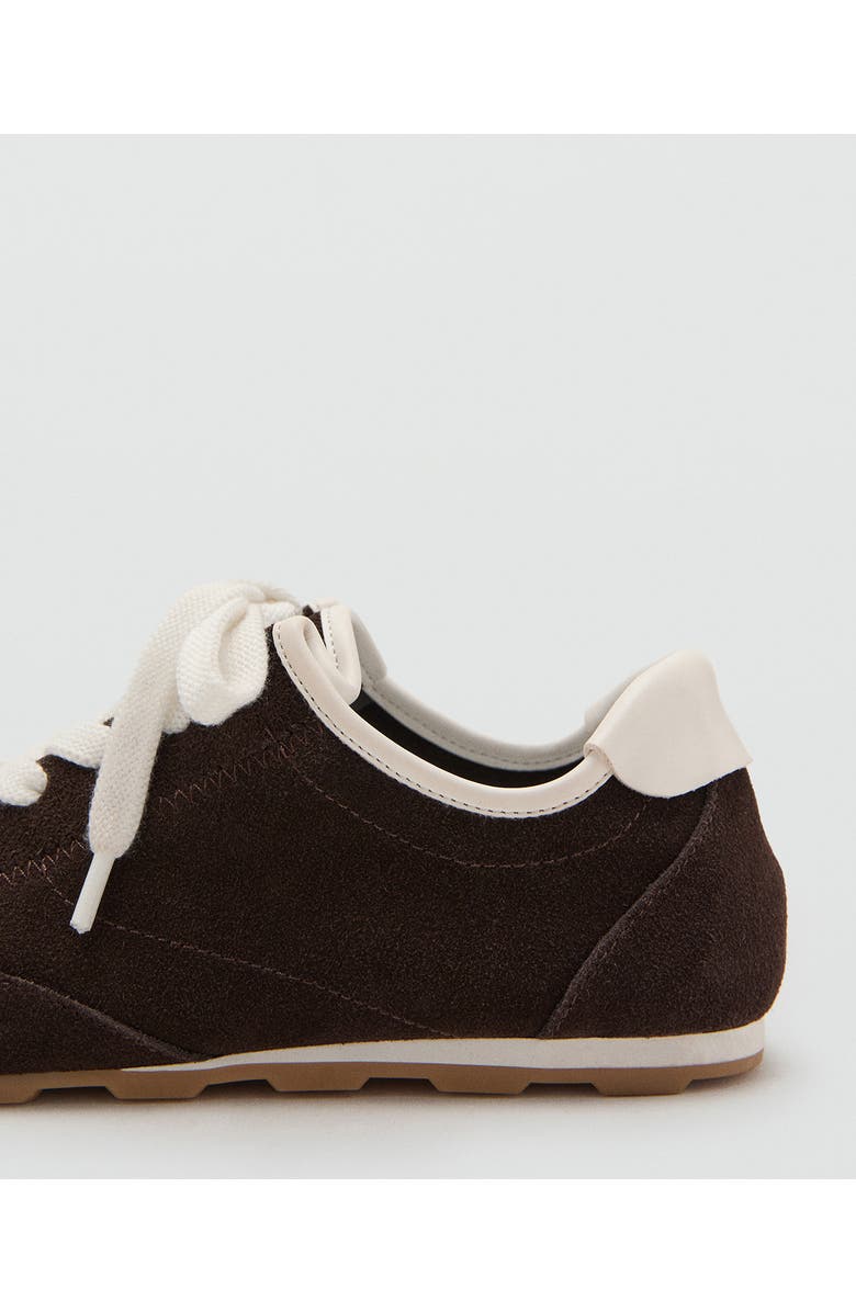MANGO Contrast Suede Sneaker, Alternate, color, Chocolate