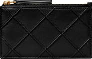 Tory Burch Fleming Quilted Zip Leather Card Case