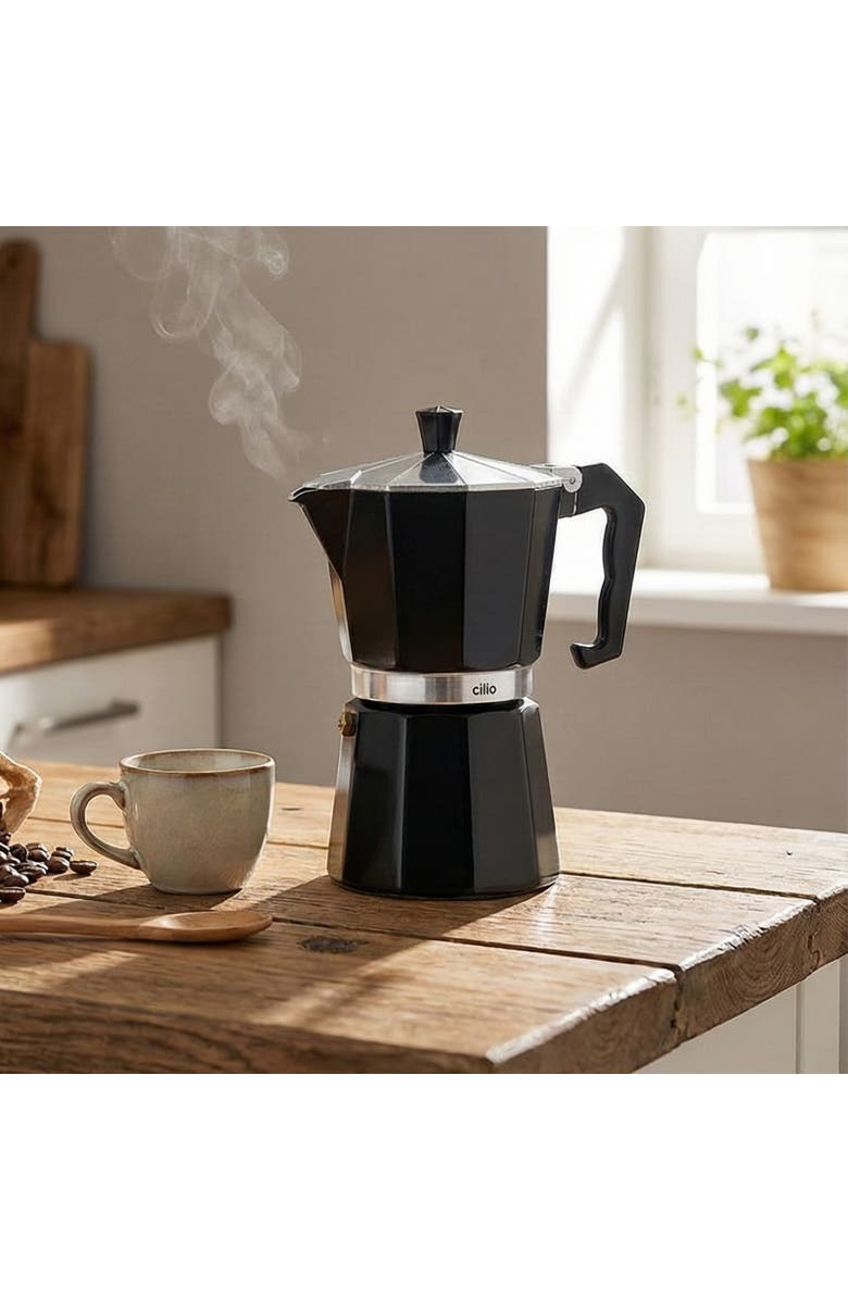 CILIO Classico Stovetop Espresso Maker, 15 ounce, Alternate, color, Black