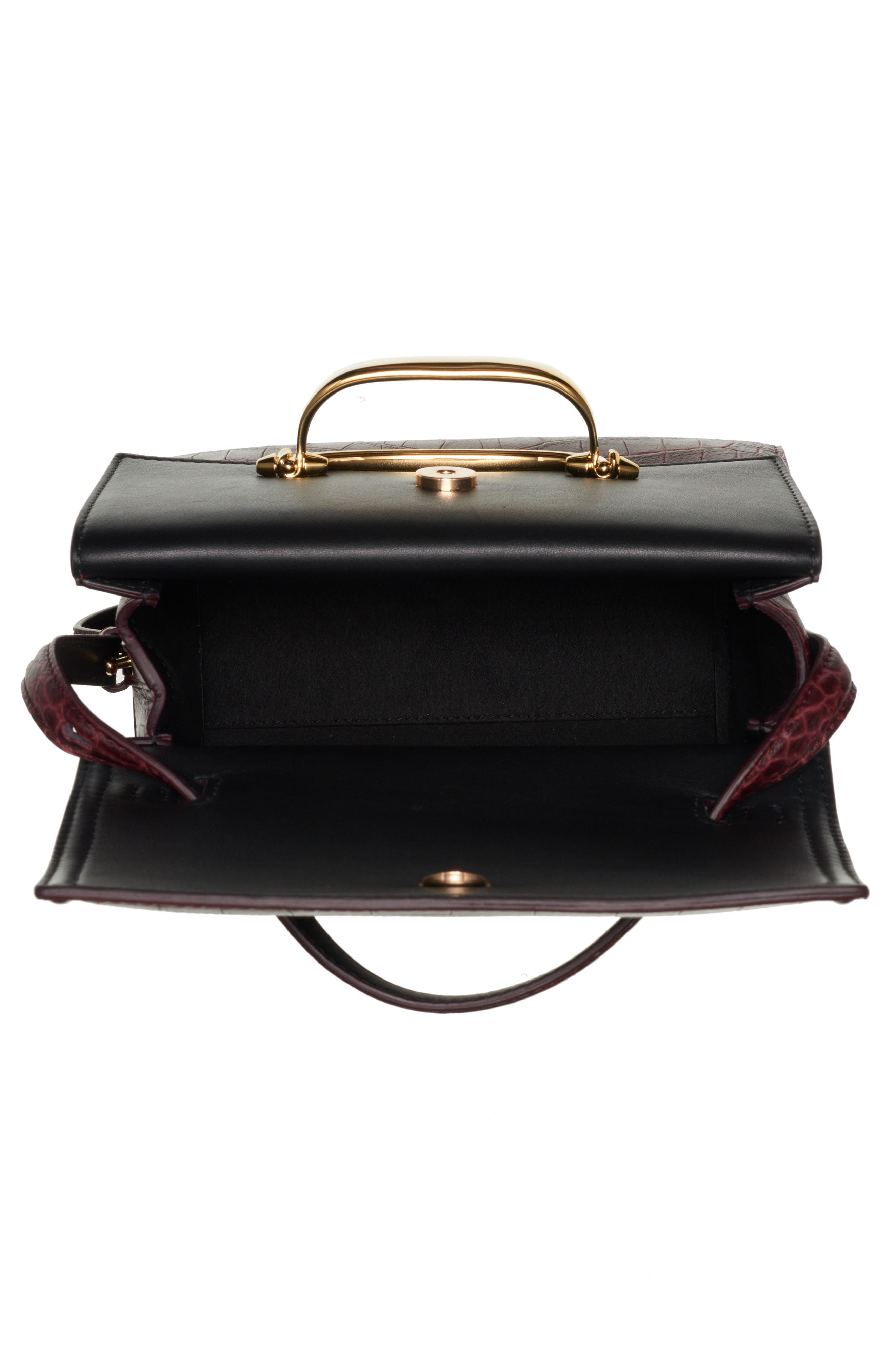McQueen Alexander McQueen The Story Croc Embossed Calfskin Leather Bag, Alternate, color, 