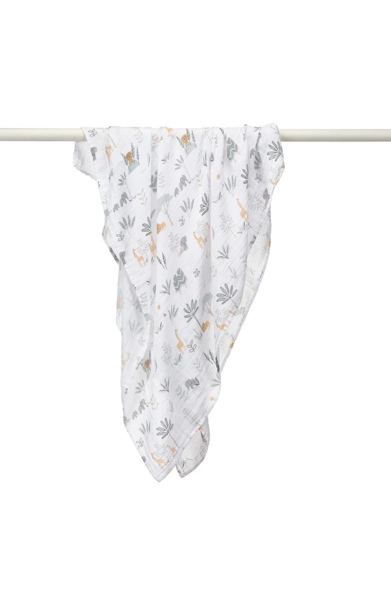 Lambs & Ivy Jungle Adventure 2-Pack Cotton Muslin Newborn Baby Swaddle Blankets, Alternate, color, Multicolor