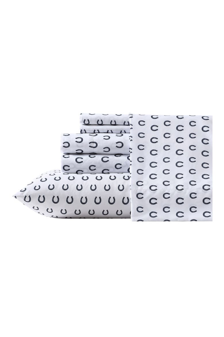 Horseshoe Dots Sheet Set, Main, color, NAVY