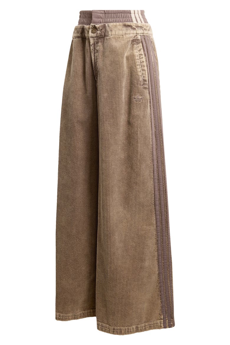 Side Stripe Corduroy Wide Leg Pants, Alternate, color, EARTH STRATA