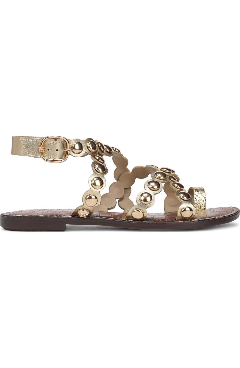 Sam Edelman Gloria Stud Ankle Strap Sandal, Alternate, color, Amber Gold
