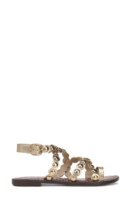 Sam Edelman Gloria Ankle Strap Sandal Amber Gold Leather In Amber Gold