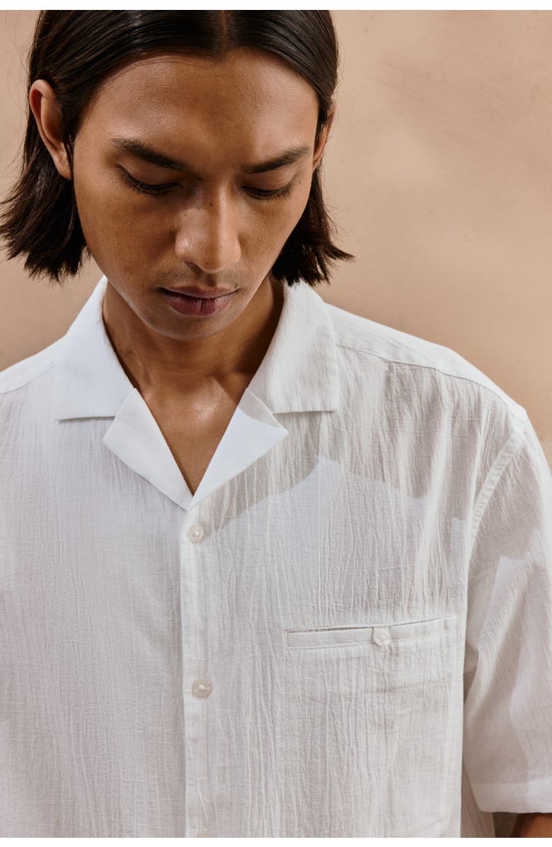 H&M Regular Fit Resort Shirt, Alternate, color, White