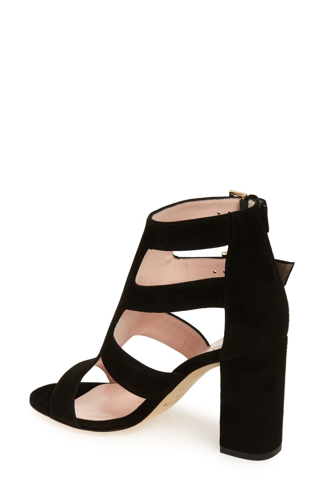 'ilemi' block heel sandal, Alternate, color, BLACK KID SUEDE