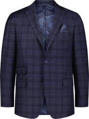 Robert Graham Kipton Windowpane Plaid Wool Blend Sport Coat