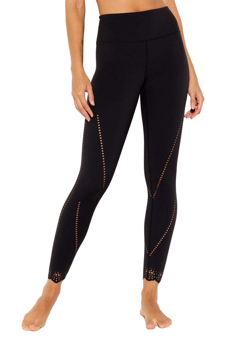 Petal Lotus 7/8 Leggings, Main, color, BLACK