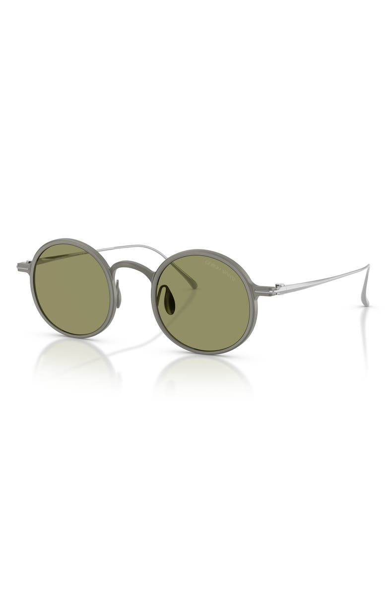 AX Armani Exchange 46mm Small Phantos Sunglasses, Alternate, color, Matte Gunmetal / Green