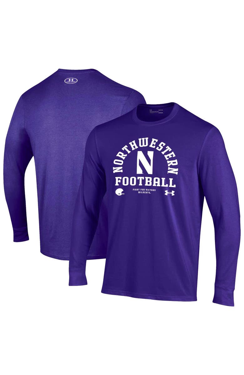 Under Armour Men's Under Armour Purple Northwestern Wildcats 2025 Sideline Football Performance Cotton Long Sleeve T-Shirt, Main, color, Purple