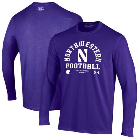 Men's Under Armour Purple Northwestern Wildcats 2025 Sideline Football Performance Cotton Long Sleeve T-Shirt