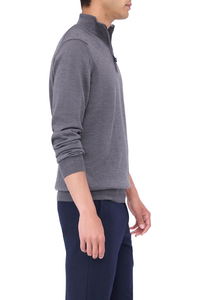 Merino Wool Quarter Zip Pullover, Alternate, color, ANTHRACITE