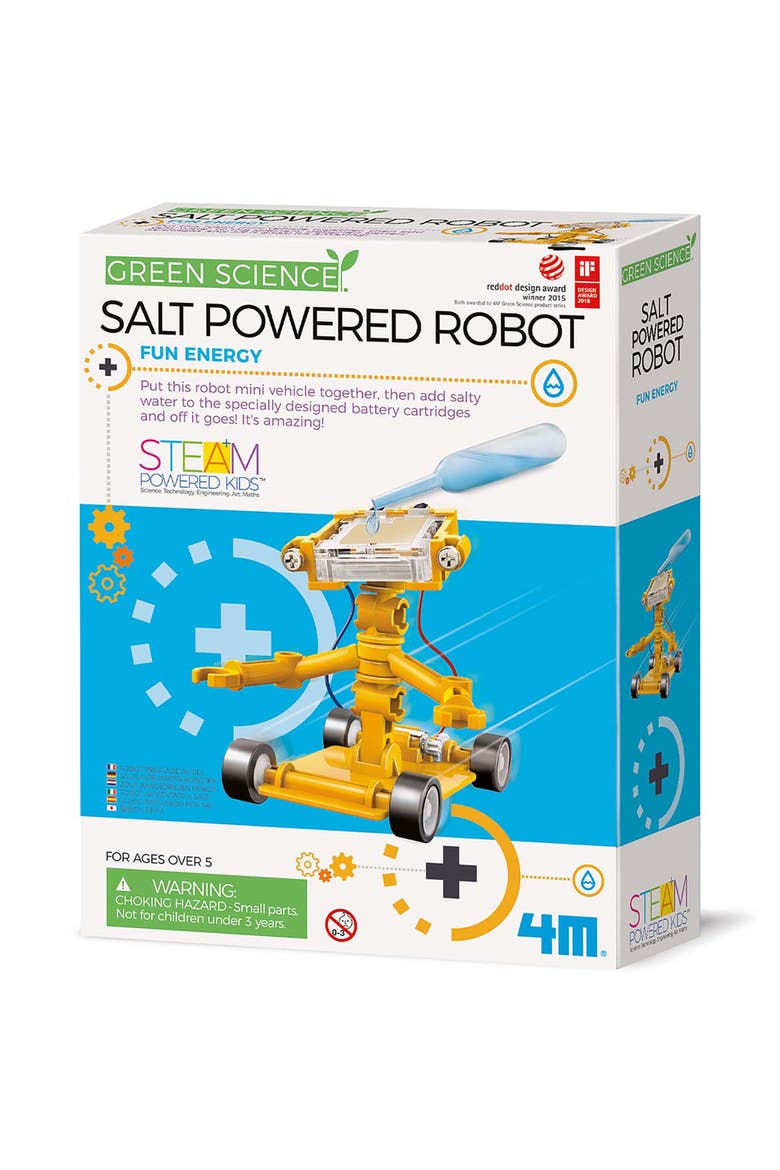 Green Science Salt Powered Robot, DIY Mini Building Kit, Kids 5+, Main, color, Multicolored