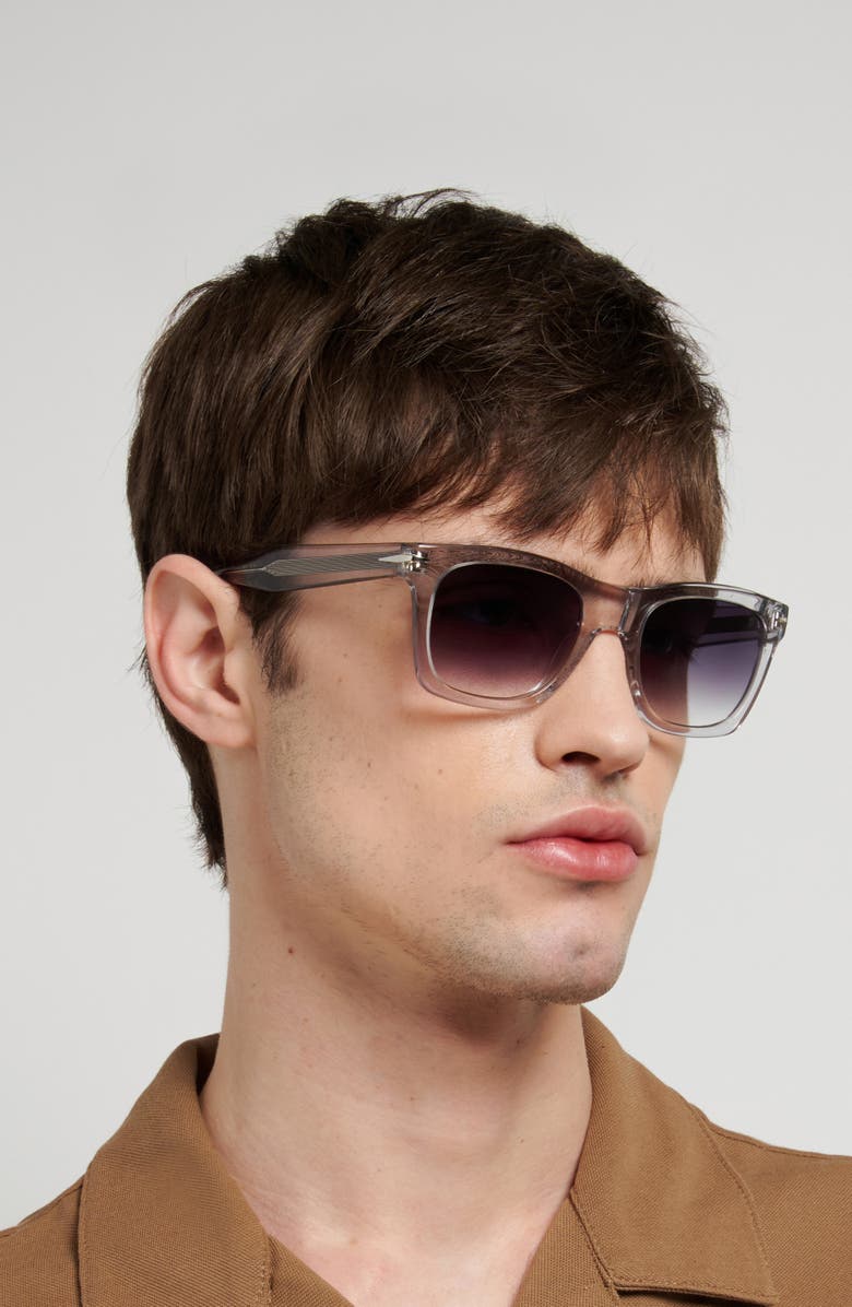 David Beckham Eyewear 53mm Rectangular Sunglasses, Alternate, color, Grey/ Dark Grey Sf