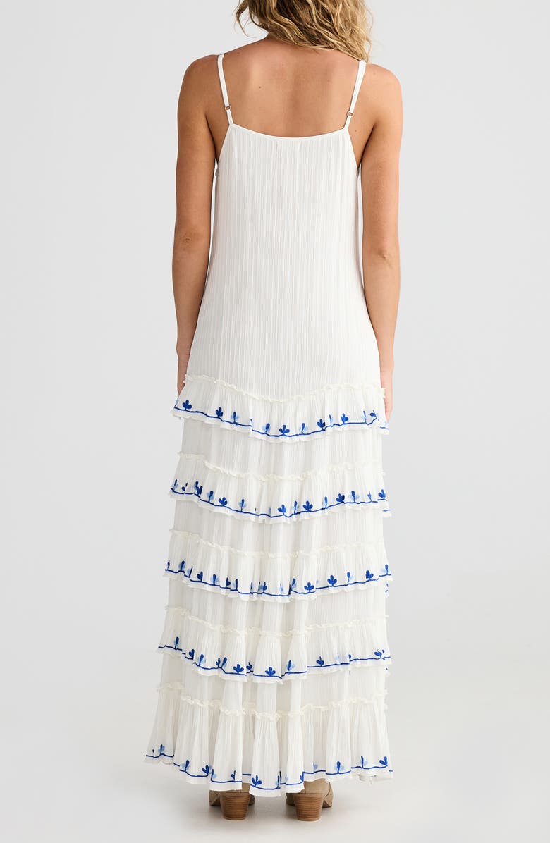 Talisman the Label Sadira Embroidered Sleeveless Maxi Dress, Alternate, color, 