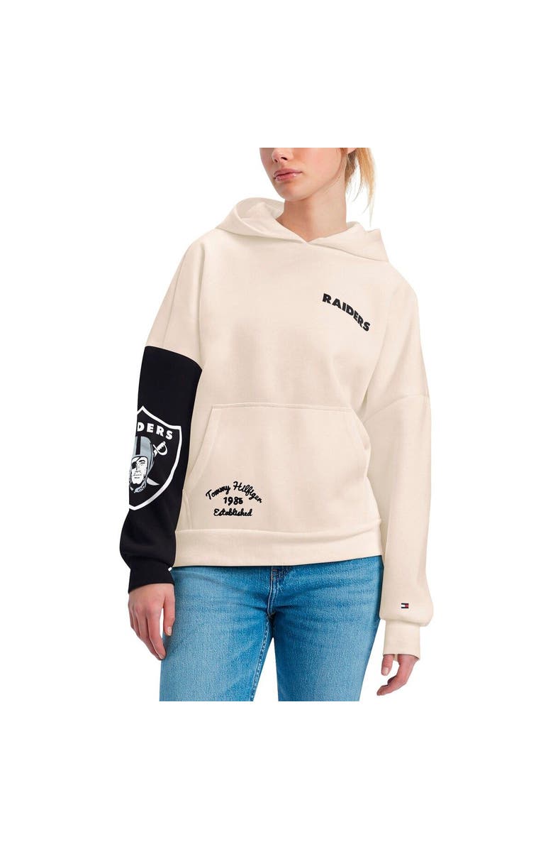 Tommy Hilfiger Women's Tommy Hilfiger Cream/Black Las Vegas Raiders Harriet Pullover Hoodie, Main, color, Cream