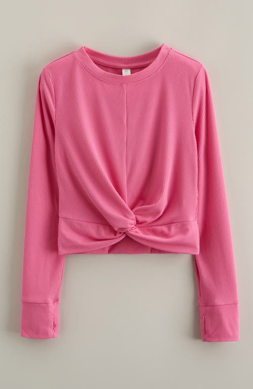 Zella Girl Kids' Ballet Crop Rib T-shirt In Pink