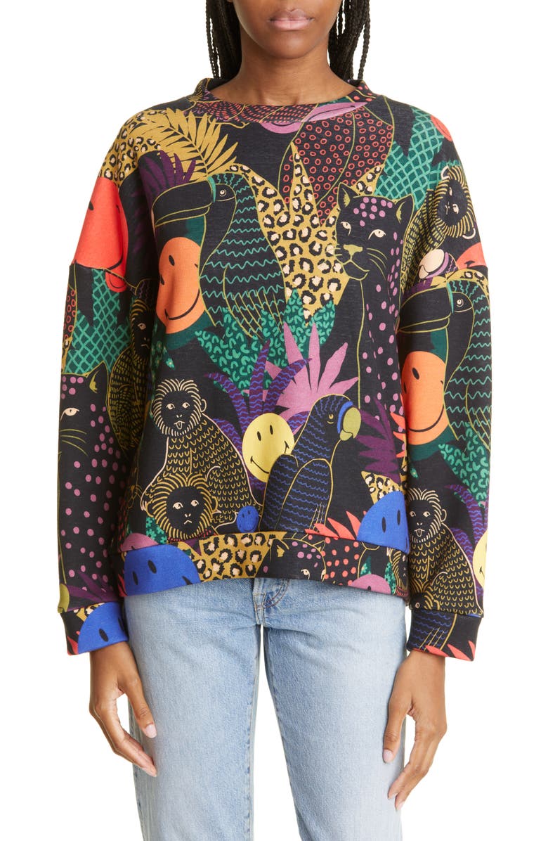 FARM Rio Pop Jungle Smiley Sweatshirt, Main, color,