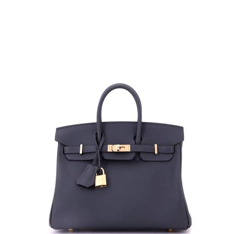 Birkin Handbag Grey Swift with Permabrass Hardware 25