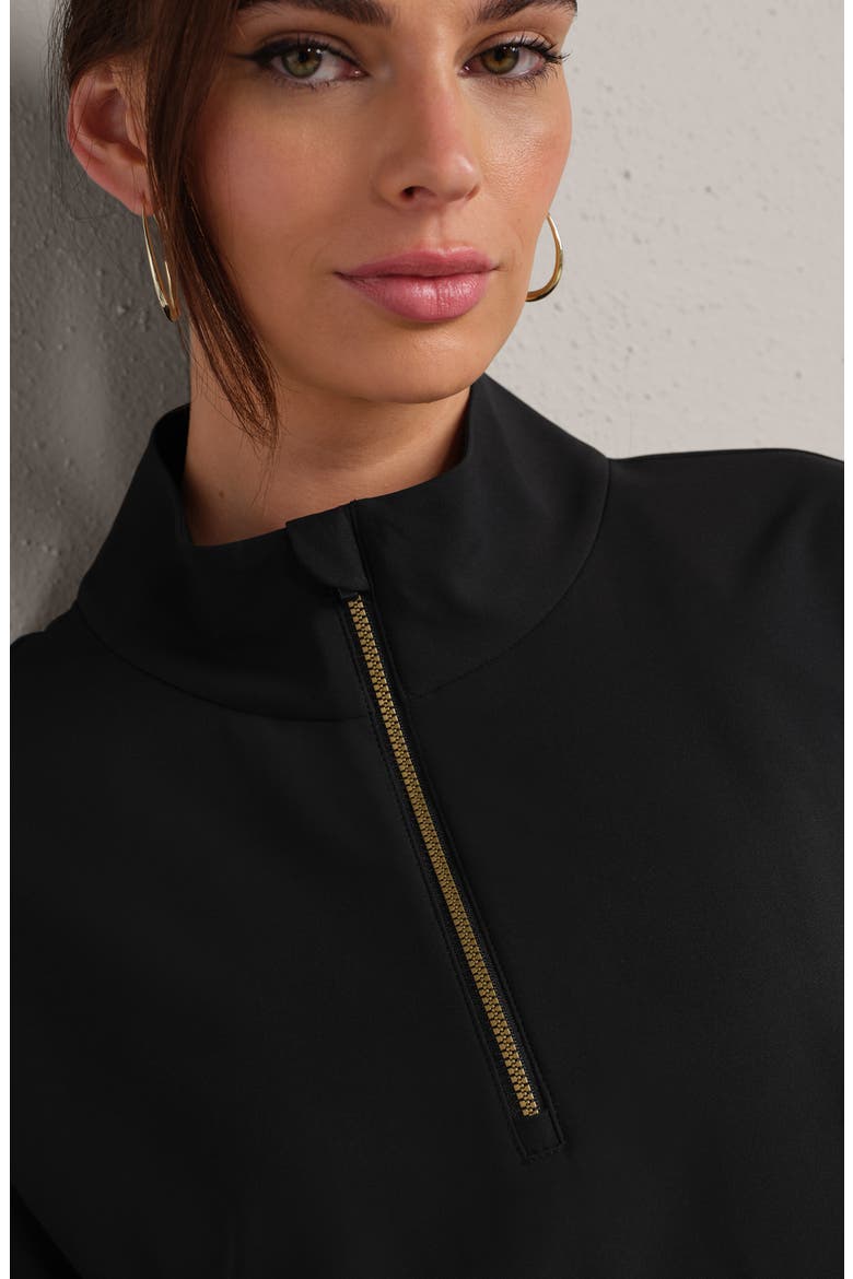 Mirage Water-Repellent Half-Zip Jacket, Alternate, color, PURE BLACK