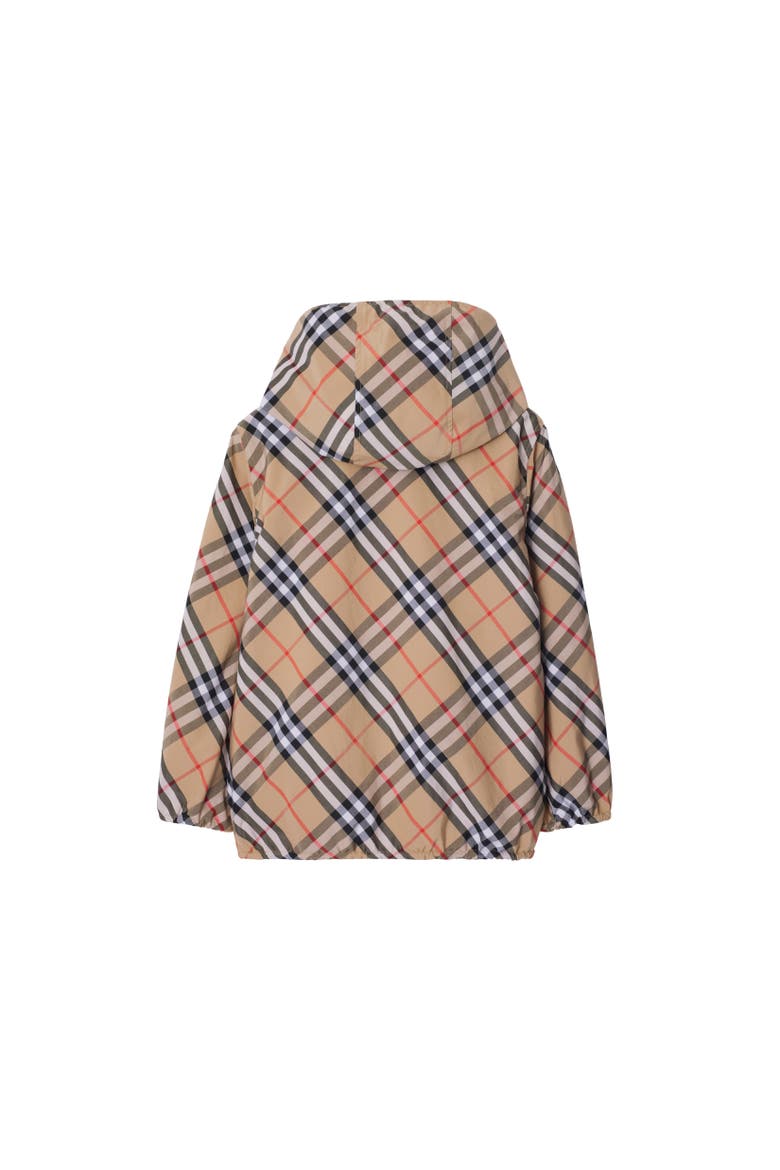 Reversible Check Cotton Blend Jacket, Alternate, color, Sand beige