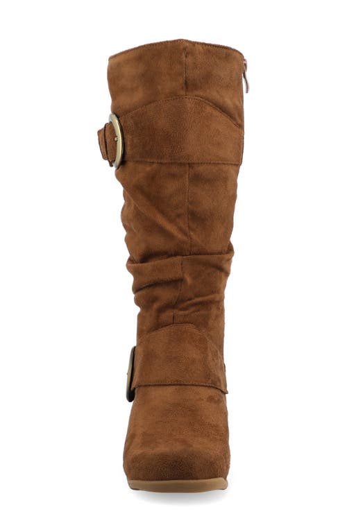 Journee Collection Journee Jester Extra Wide Calf Side Buckle Tall Boot In Brown