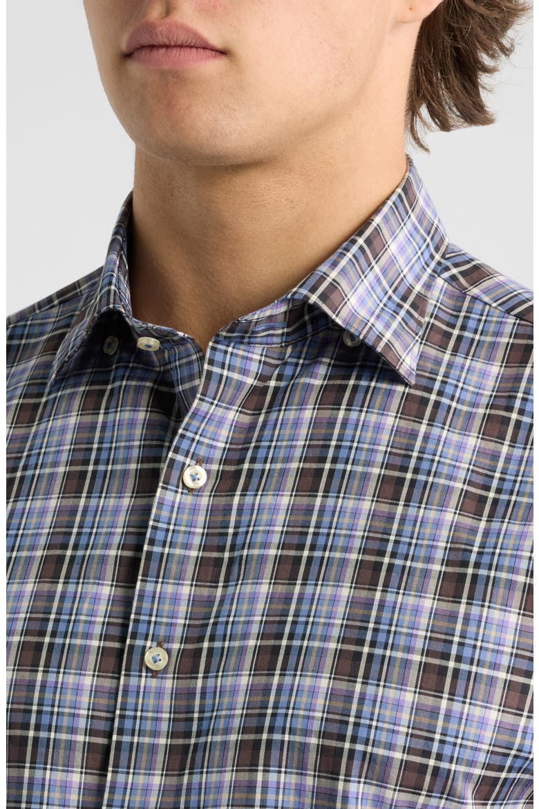 Merced Check Button Down Shirt, Alternate, color, BLUESTONE