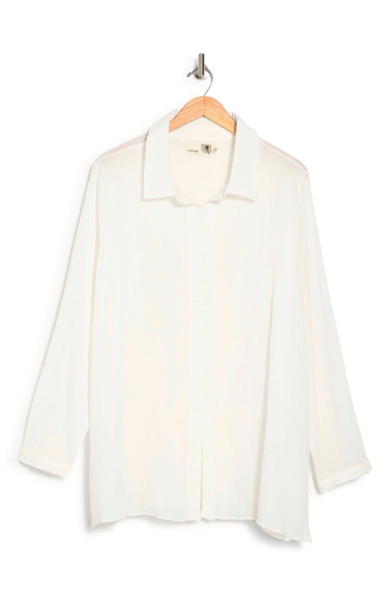 Everleigh Crinkle Color Button Front Shirt, Alternate, color,