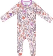 Copper Pearl Flora Zip-Up Footie