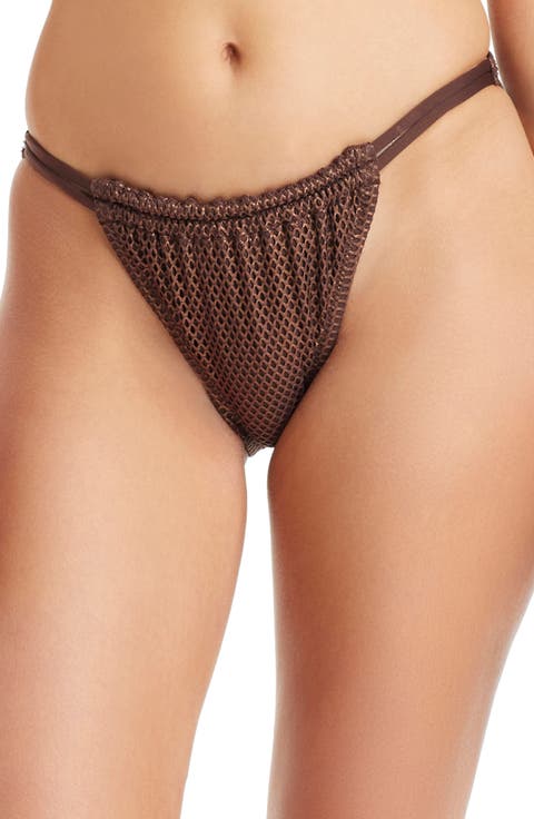Double Tunnel Metallic Hipster Bikini Bottoms